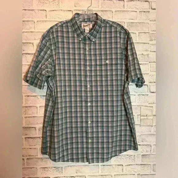 Duluth‎ Trading Co Relaxed Fit Button Up Plaid Shirt Men's Size Large Pocket - Picture 1 of 7